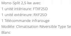 Climatiseur Mural Daikin Sensira FTXF25E + RXF25E