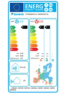 Etiquette énergétique Climatiseur Prêt à poser Daikin FTXM35A BLUEVOLUTION