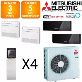 Mitsubishi Quadri-split MXZ-5F102VF + 2 X MFZ-KT25VG + MSZ-EF18VGB + MSZ-EF25VGB