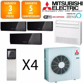 Mitsubishi Quadri-split MXZ-5F102VF + 2 X MSZ-EF18VGB + MFZ-KT25VG + MSZ-EF35VGB