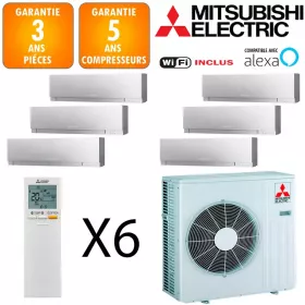 Mitsubishi Sextuple-split MXZ-6F120VF + 3 X MSZ-EF18VGKS + 3 X MSZ-EF22VGKS
