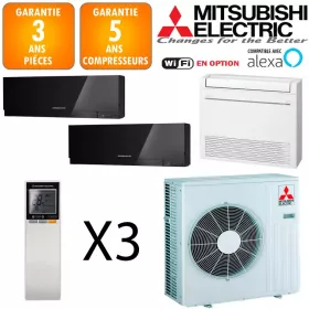Mitsubishi Tri-split MXZ-5F102VF + MFZ-KT25VG + MSZ-EF35VGB + MSZ-EF50VGB