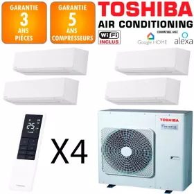 Toshiba Quadri-split Shorai RAS-4M27G3AVG-E + 3 X RAS-B07G3KVSG-E + RAS-B10G3KVSG-E