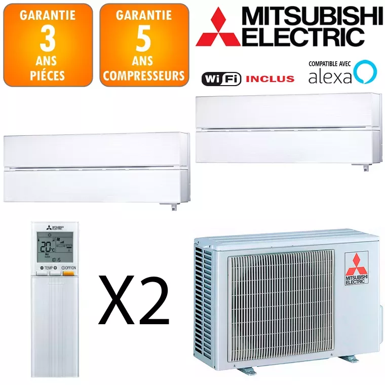 Mitsubishi Bi-split MXZ-2F42VF + MSZ-LN18VGV + MSZ-LN25VGV