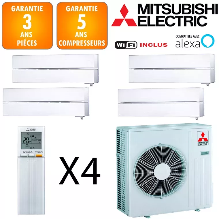 Mitsubishi Quadri-split MXZ-5F102VF + 3 X MSZ-LN25VGV + MSZ-LN18VGV