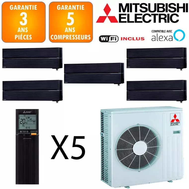 Mitsubishi Quintuple-split MXZ-5F102VF + 5 X MSZ-LN18VGB