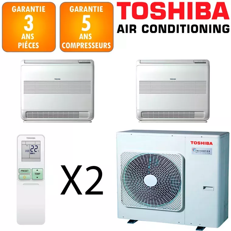 Toshiba Bi-split Console RAS-3M26G3AVG-E + 2 X RAS-B13J2FVG-E