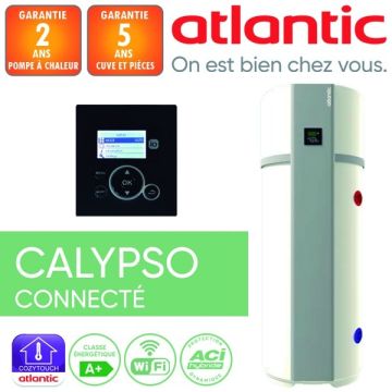 Chauffe-eau thermodynamique Calypso connecté vertical sur socle 200L 