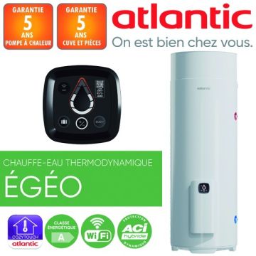 Chauffe-eau thermodynamique Égéo vertical sur socle 250L 