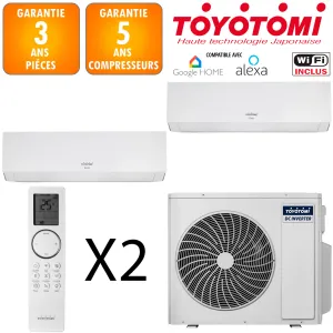 Toyotomi Bi-split MFMR32-36INV-4 + 2 X ERAI 12 Blanc