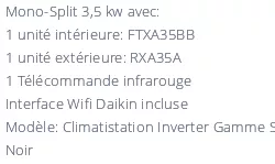 Climatiseur Daikin Stylish FTXA35BB + RXA35A