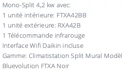 Climatiseur Daikin Stylish FTXA42BB + RXA42B