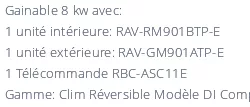 Climatiseur Toshiba Gainable RAV-RM901BTP-E