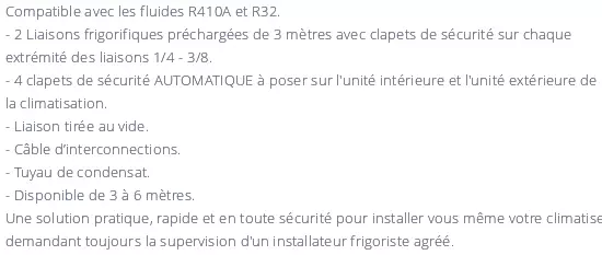 Liaison Frigorifique Préchargée 1/4-3/8 Quick Connect Plus Pack5