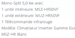 Climatiseur Réversible Mitsubishi MSZ-HR50VF