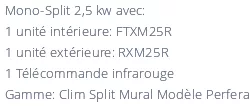 Climatiseur Daikin FTXM25R + RXM25R BLUEVOLUTION