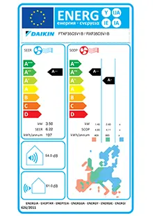 Etiquette énergétique Pack Climatiseur à faire poser Mural Daikin FTXF35E