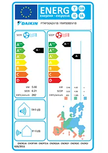 Etiquette énergétique Pack Climatiseur à faire poser Mural Daikin FTXF50D