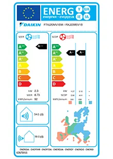 Etiquette énergétique Pack Climatisation Mural Daikin EMURA 3 FTXJ20AW