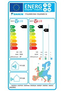 Etiquette énergétique Pack Confort Climatiseur Daikin EMURA FTXJ25AW