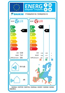 Etiquette énergétique Climatiseur Daikin FTXM50A + RXM50A BLUEVOLUTION